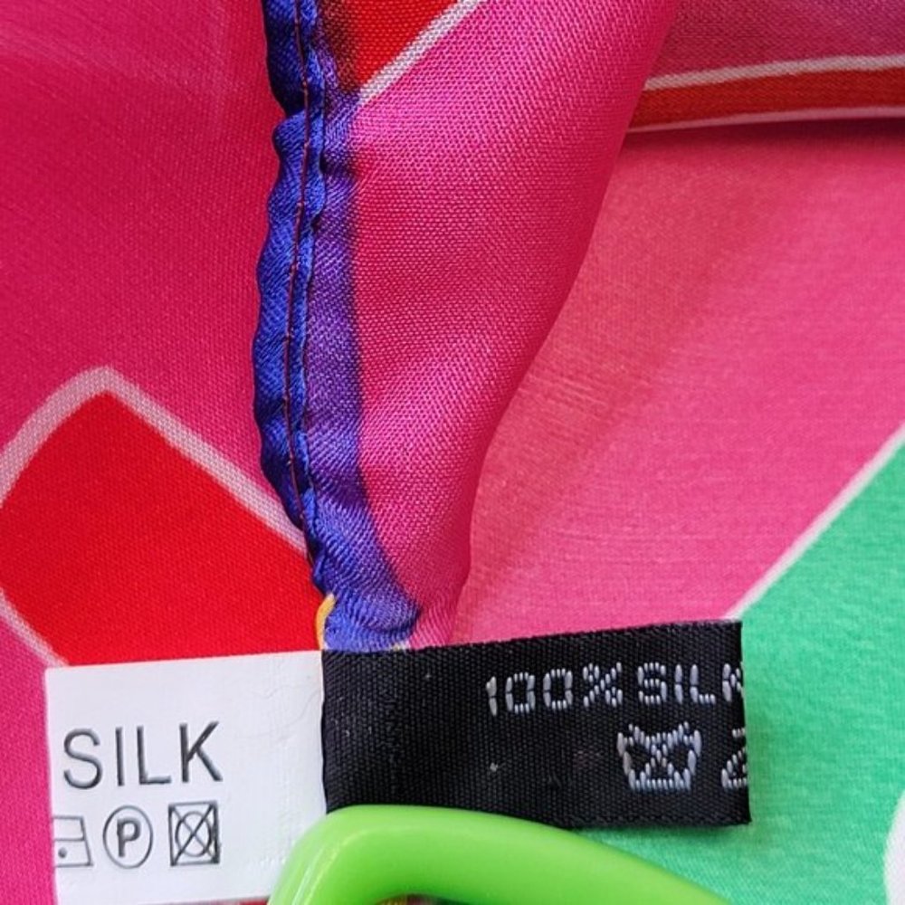 Multicolored Long Silk Rectangular Scarf Shawl - image 8